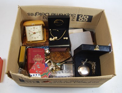 Lot 374 - A box of miscellaneous items to include modern...