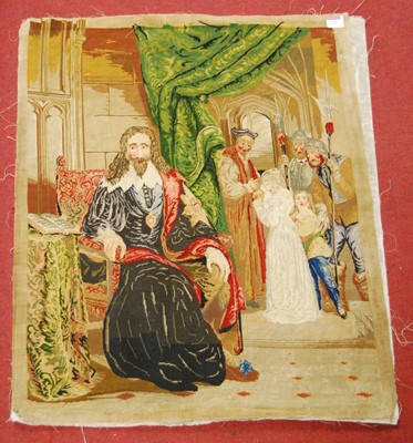 Lot 112 - A needlework embroidery depicting King Charles...
