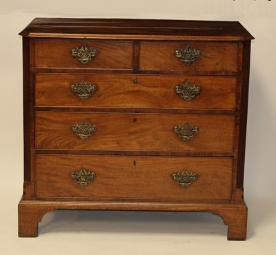 Lot 1130 - A George III mahogany squarefront chest,...