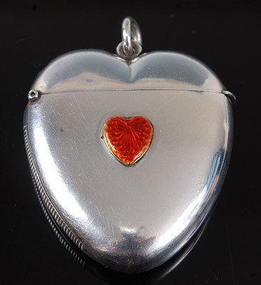 Lot 2072 - A late Victorian silver vesta of heart shape,...