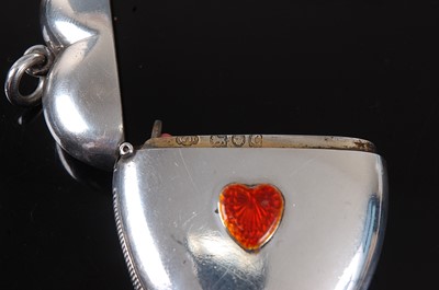 Lot 2072 - A late Victorian silver vesta of heart shape,...