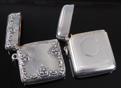 Lot 2074 - A late Victorian silver vesta, of hinged...