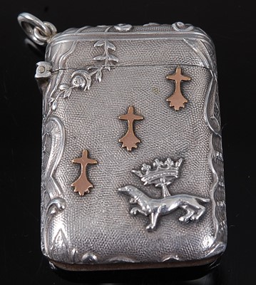 Lot 2079 - A late 19th century French silver vesta, of...