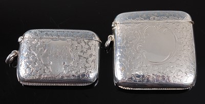 Lot 2083 - A late Victorian silver vesta, of hinged...