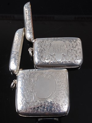 Lot 2083 - A late Victorian silver vesta, of hinged...