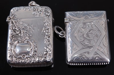 Lot 2084 - A late Victorian silver vesta, of hinged...
