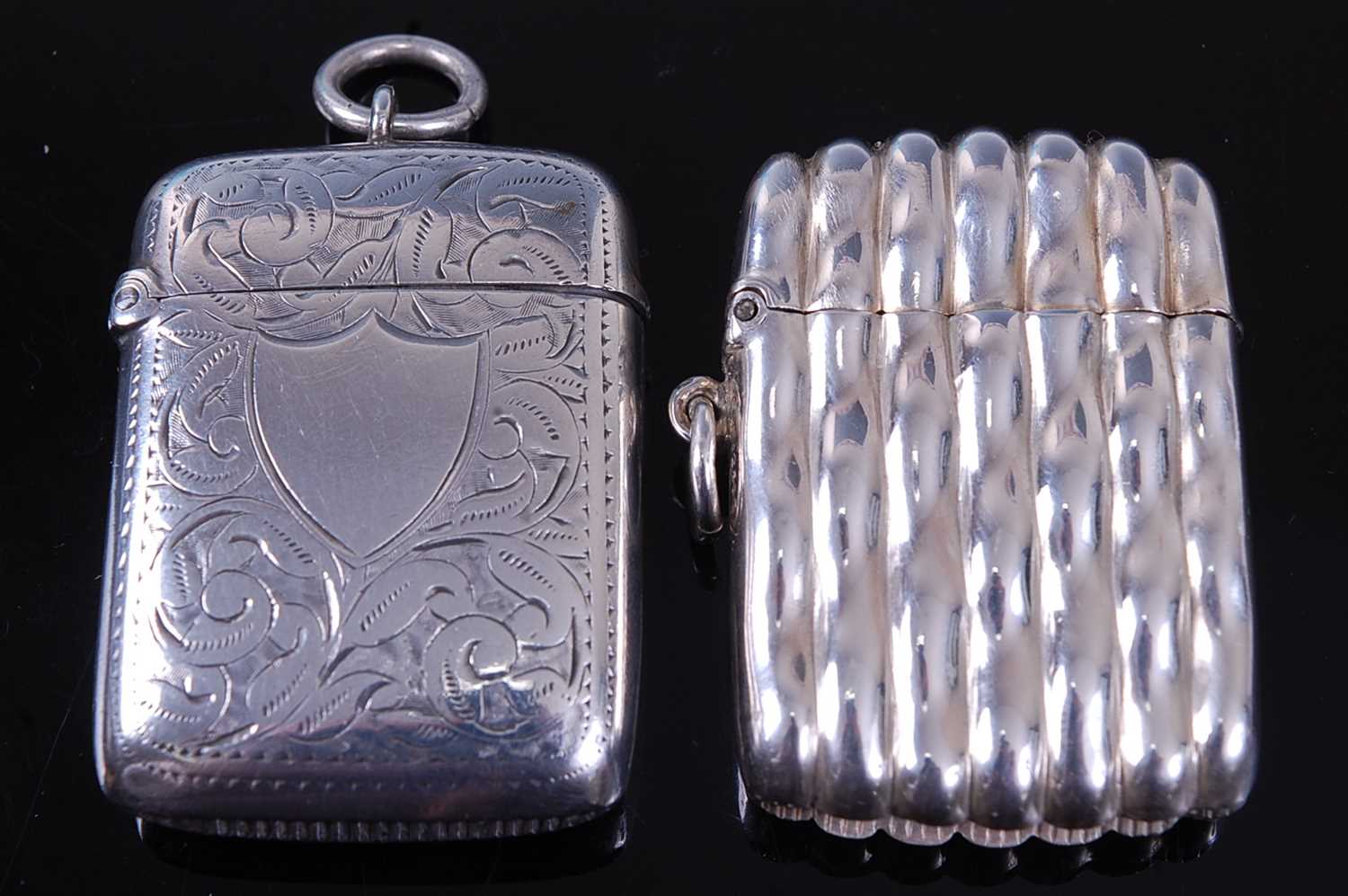 Lot 2088 - A late Victorian silver vesta, of hinged...