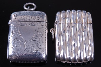 Lot 2088 - A late Victorian silver vesta, of hinged...