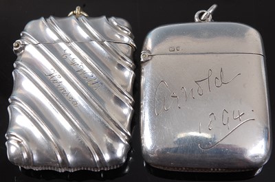 Lot 2092 - A late Victorian silver vesta, of wrythen form,...