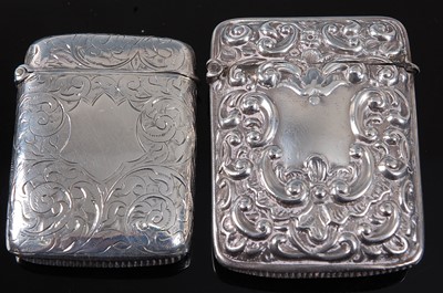 Lot 2096 - A late Victorian silver vesta, of hinged...
