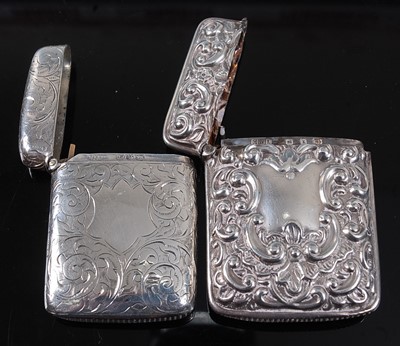 Lot 2096 - A late Victorian silver vesta, of hinged...