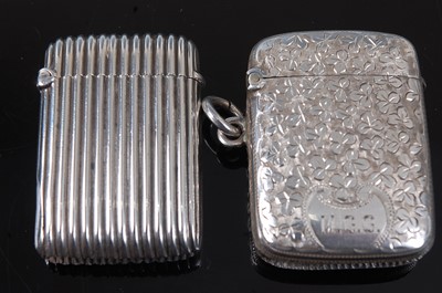 Lot 2102 - A late Victorian silver vesta, of hinged...