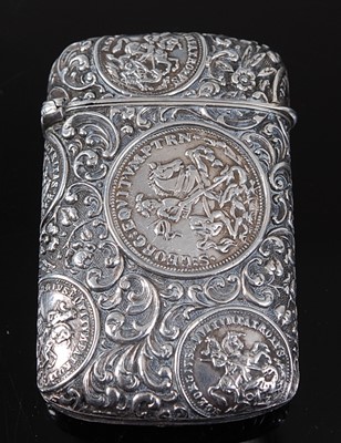 Lot 2105 - A circa 1900 Austrian silver vesta, of rounded...