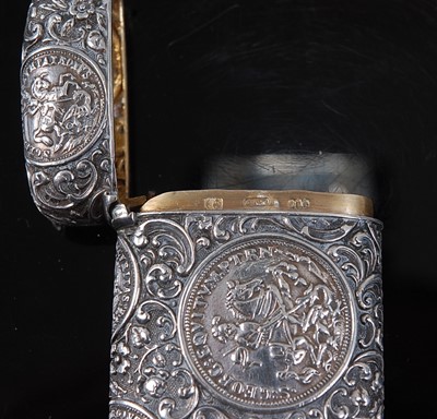 Lot 2105 - A circa 1900 Austrian silver vesta, of rounded...