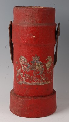 Lot 62 - An early 20th century red painted canvas clad...