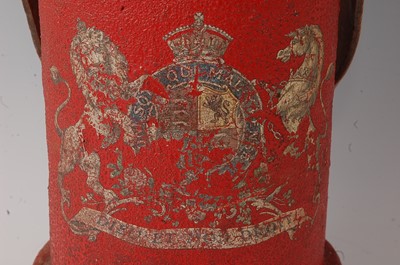 Lot 62 - An early 20th century red painted canvas clad...