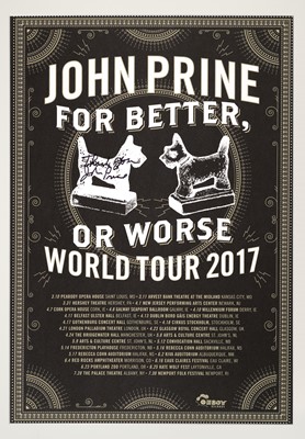 Lot 59 - Signed John Prine World Tour Poster 2017 The...