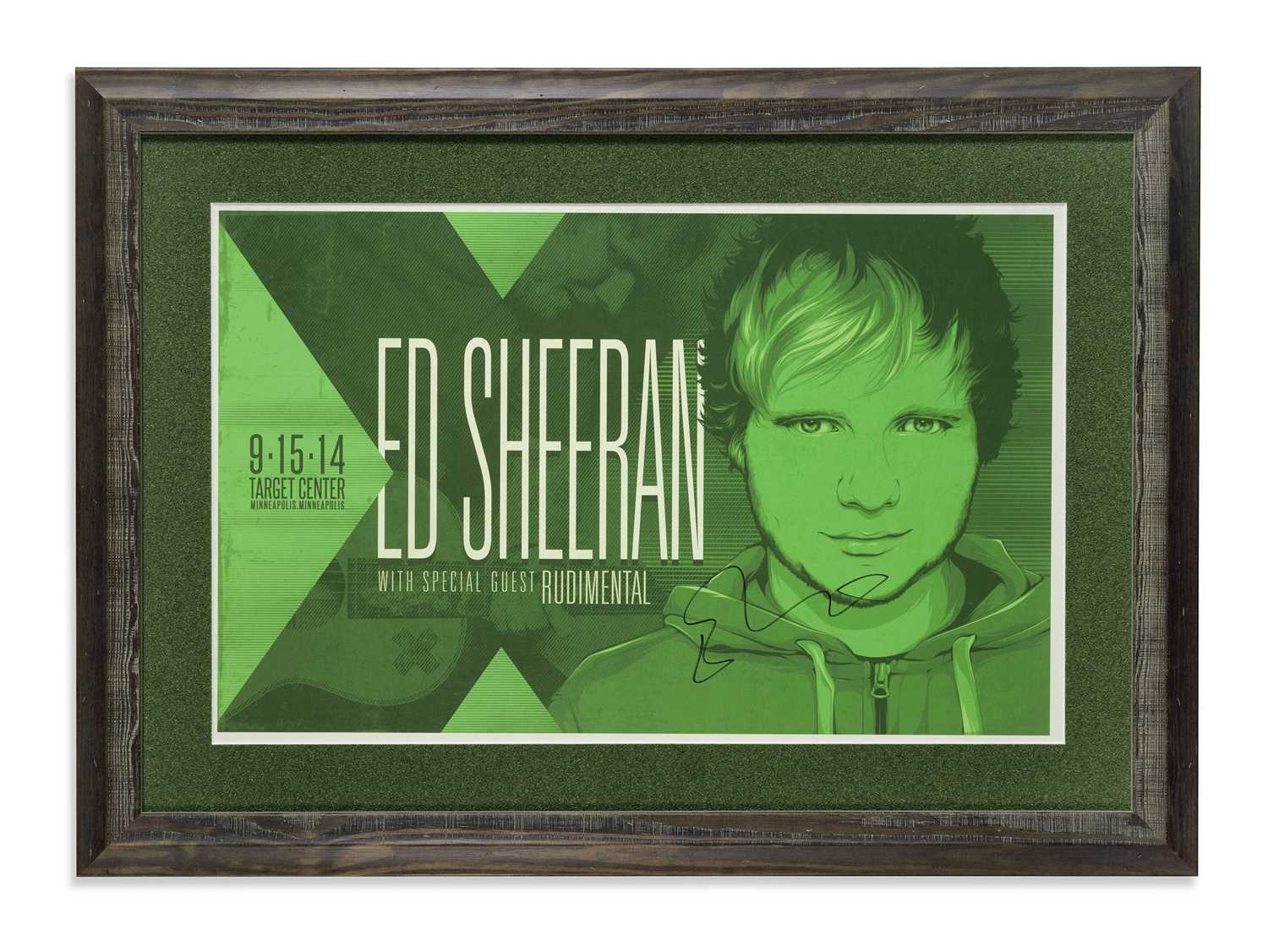 Lot 86 - Signed Ed Sheeran Gig Poster, Target Center,...