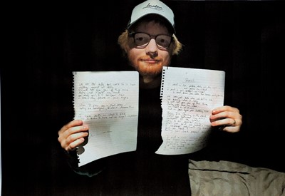 Lot 100 - Ed Sheeran Handwritten and Signed Lyrics for...