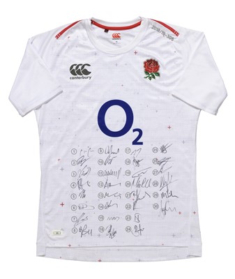 Lot 126 - England Canterbury Rugby Shirt Signed by Six...