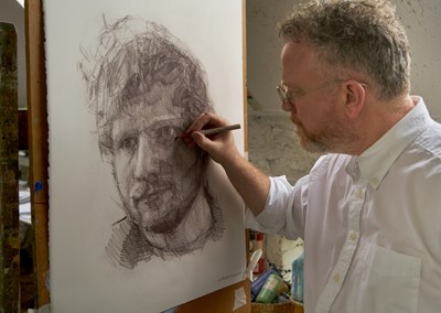 Lot 150 - Colin Davidson Ed Sheeran Portrait Study 4....