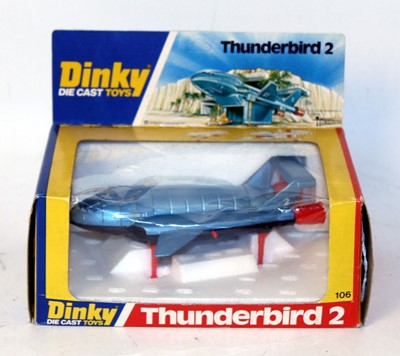 Lot 2174 - A Dinky Toys No. 106 Thunderbird 2 comprising...