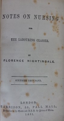 Lot 2016 - NIGHTINGALE, Florence. Notes on Nursing for...