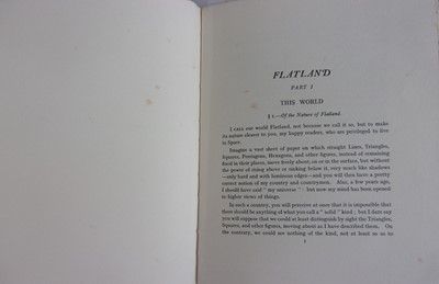 Lot 2022 - ABBOTT, Edwin, A. Flatland, A Romance of Many...