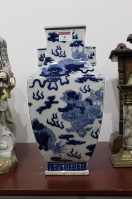 Lot 8 - A Chinese blue and white vase of square...