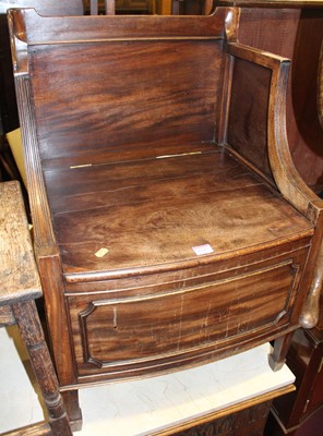 Lot 1243 - A 19th century Lancashire? mahogany commode,...