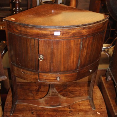Lot 1259 - A 19th century mahogany corner washstand,...