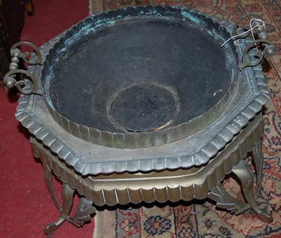 Lot 1337 - A 19th century Dutch brass octagonal low...