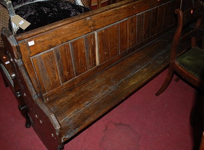 Lot 1378 - A late Victorian pitched pine panelled long...