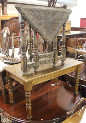 Lot 1292 - An early 20th century carved oak corner single...