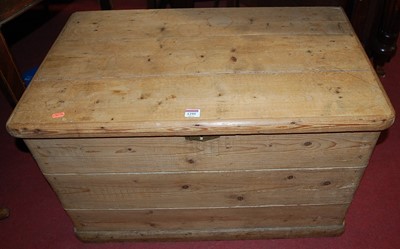 Lot 1295 - A 19th century pine close nailed tool chest, w....