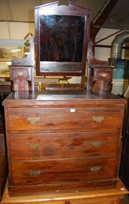 Lot 1274 - An Edwardian stained mirrorback dressing chest,...