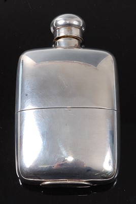 Lot 260 - A modern Continental silver pocket hip flask,...