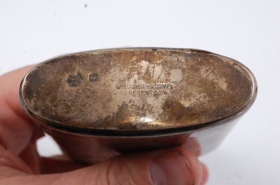 Lot 265 - An Edwardian silver pocket hip flask of oval...