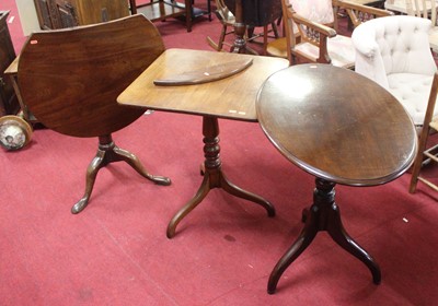 Lot 1245 - Three various 19th century mahogany tilt-top...
