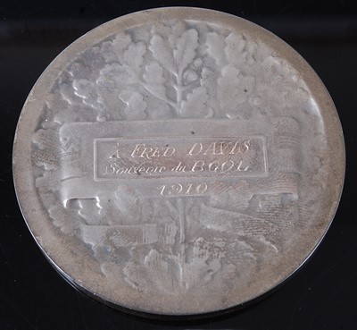 Lot 140 - A French Art Nouveau silver Call To Arms medal...