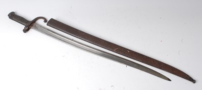 Lot 153 - A French Model 1866 chassepot bayonet, the...