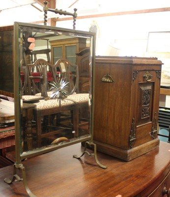 Lot 1228 - An Edwardian carved oak coal purdonium, w.32cm,...