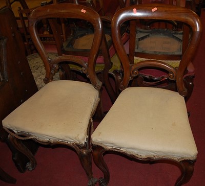 Lot 1374 - A set of six Victorian rosewood balloon back...