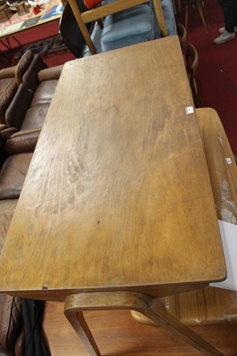 Lot 345 - A 1950s plywood twin school writing desk by...