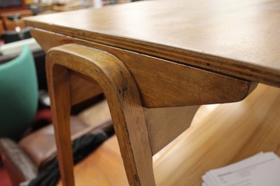 Lot 345 - A 1950s plywood twin school writing desk by...