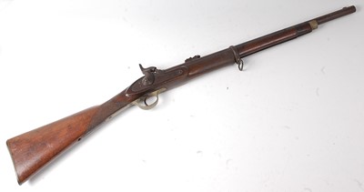 Lot 192 - A late 19th century two band percussion rifle,...