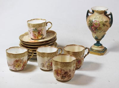 Lot 54 - A Royal Worcester porcelain blush ivory vase,...