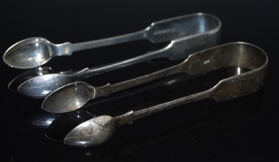 Lot 243 - A pair of George IV silver sugar tongs,...