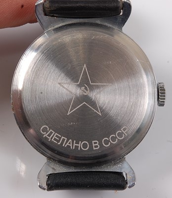 Lot 117 - A Soviet Russian military wristwatch, having a...