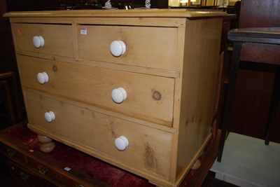 Lot 1461 - A Victorian waxed pine mirrorback dressing...